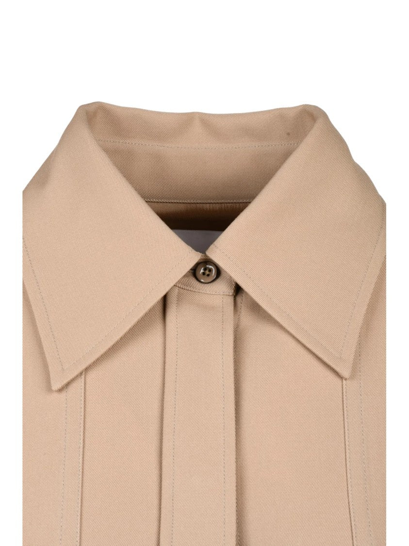 Jil Sander Wool Oversize Shirt - Beige