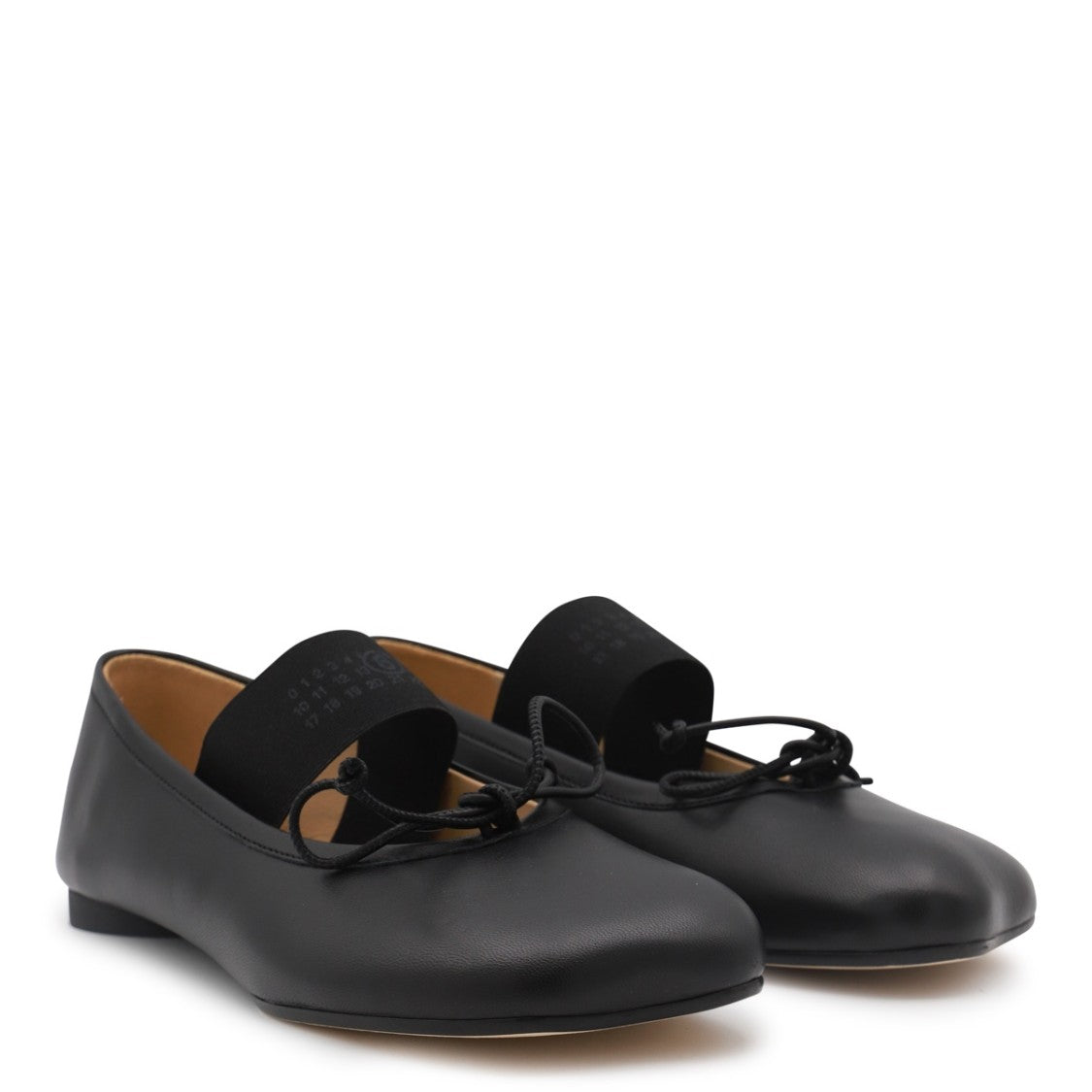 Mm6 By Maison Margiela Black Leather Flats