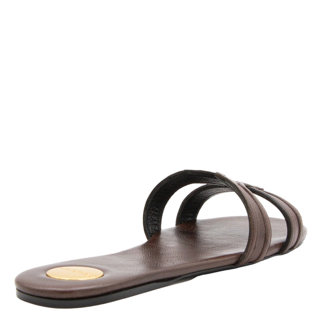 Saint Laurent Brown Leather Mabrouka Flats