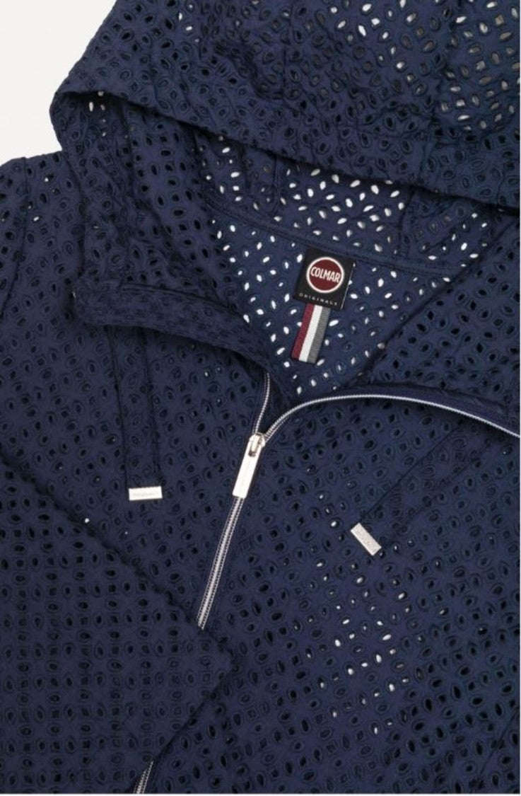 Colmar Perforated Fabric Hooded Jacket With Drawstrings