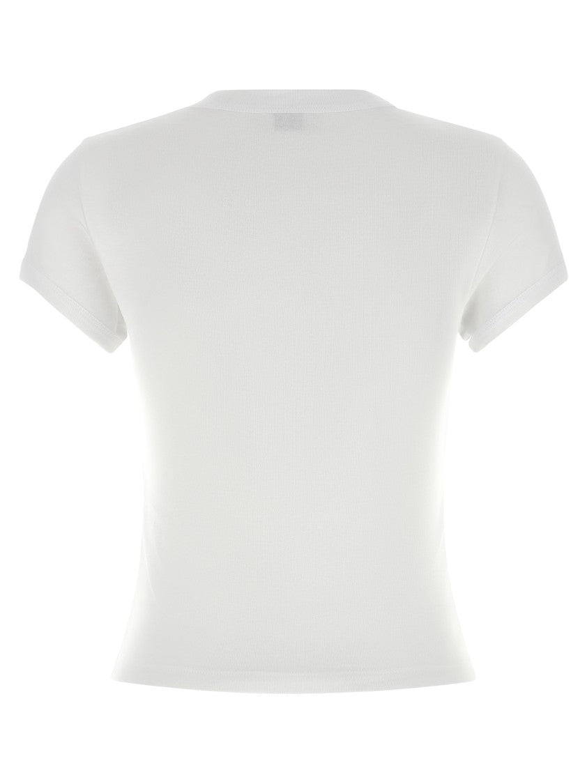 Saint Laurent 'Cassandre' Embroidered Cotton Jersey T-Shirt