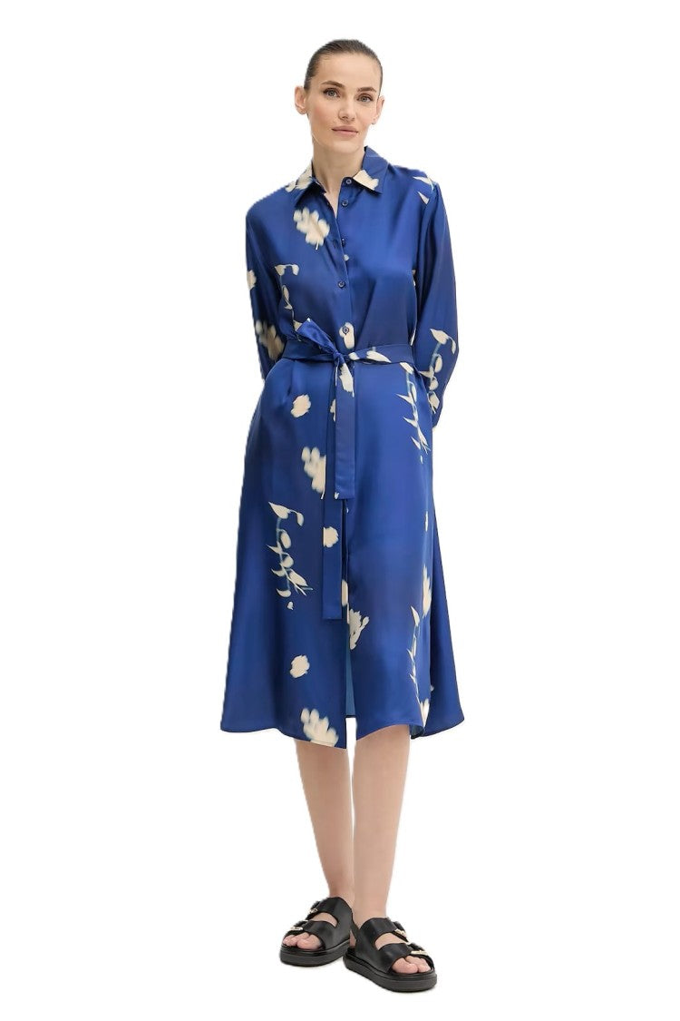 Max Mara Silk Midi Dress With Classic Collar