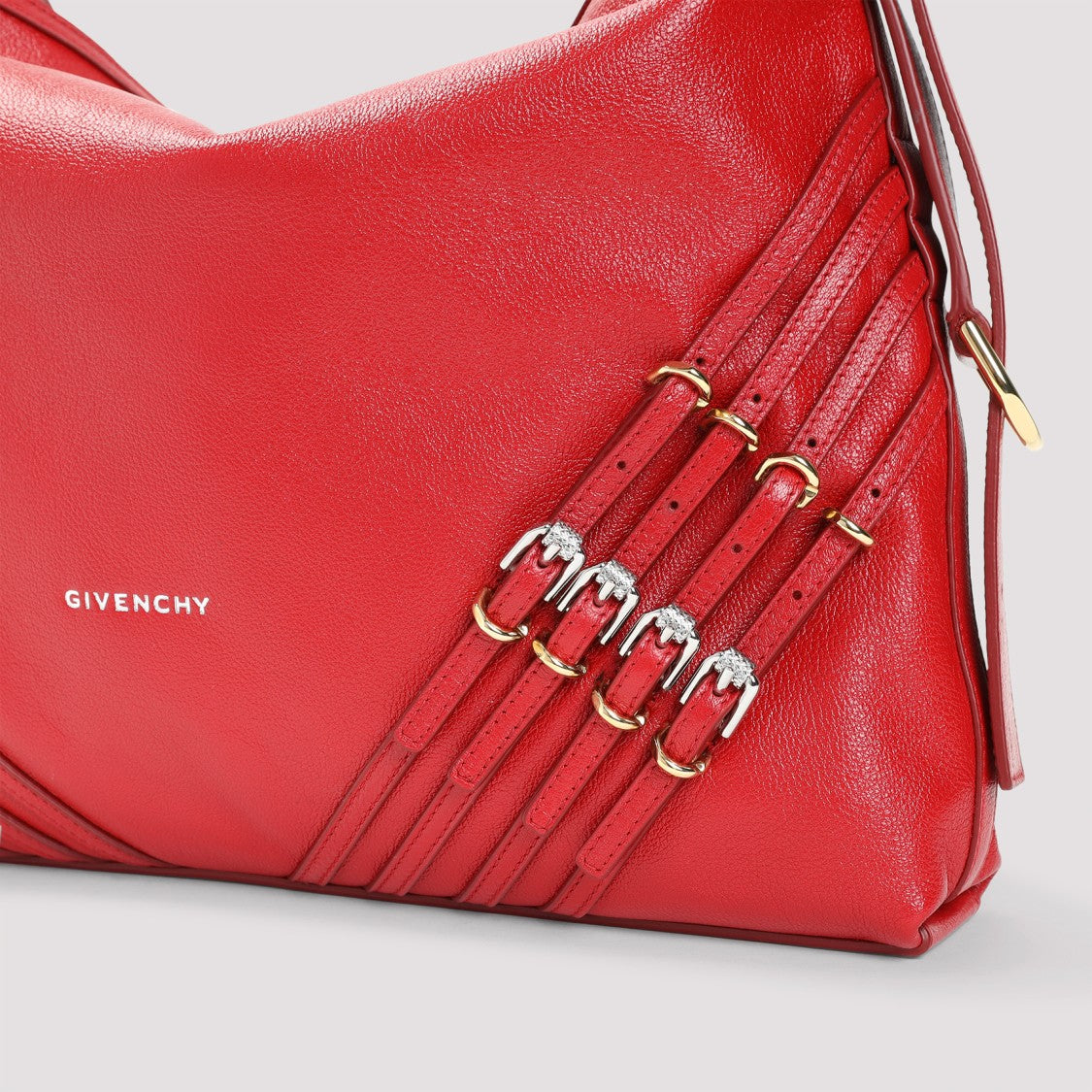 Givenchy Red Buffalo Leather Shoulder Bag
