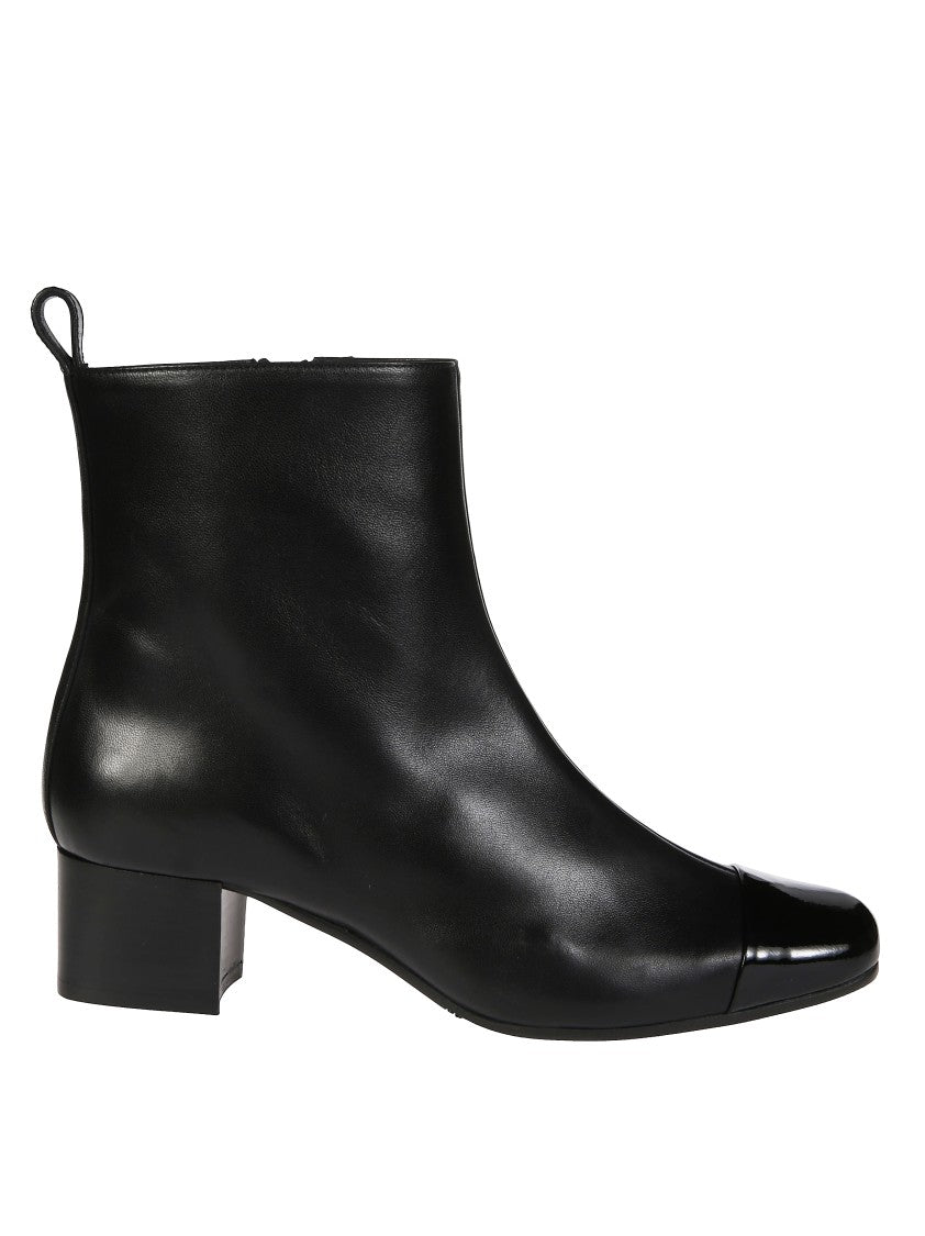 Carel Minimalist Black Ankle Boots