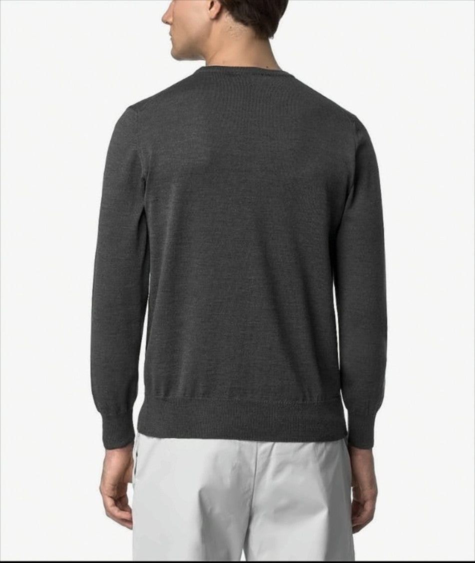 K-Way Grey Easy-Care Merino Wool Sweater
