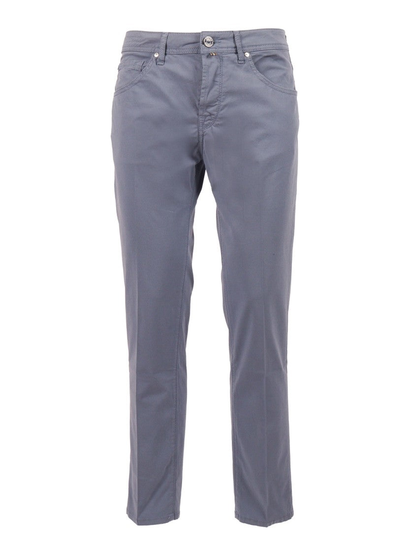 Jacob Cohen Blue Scott Cropped Slim Straight-Leg Pants
