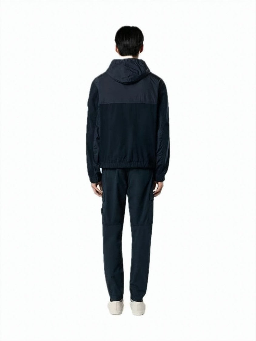 Stone Island Hooded Color-Blocked Jacket With Zippered Pockets