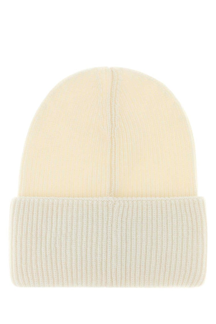 Moncler Ivory Wool Beanie Hat