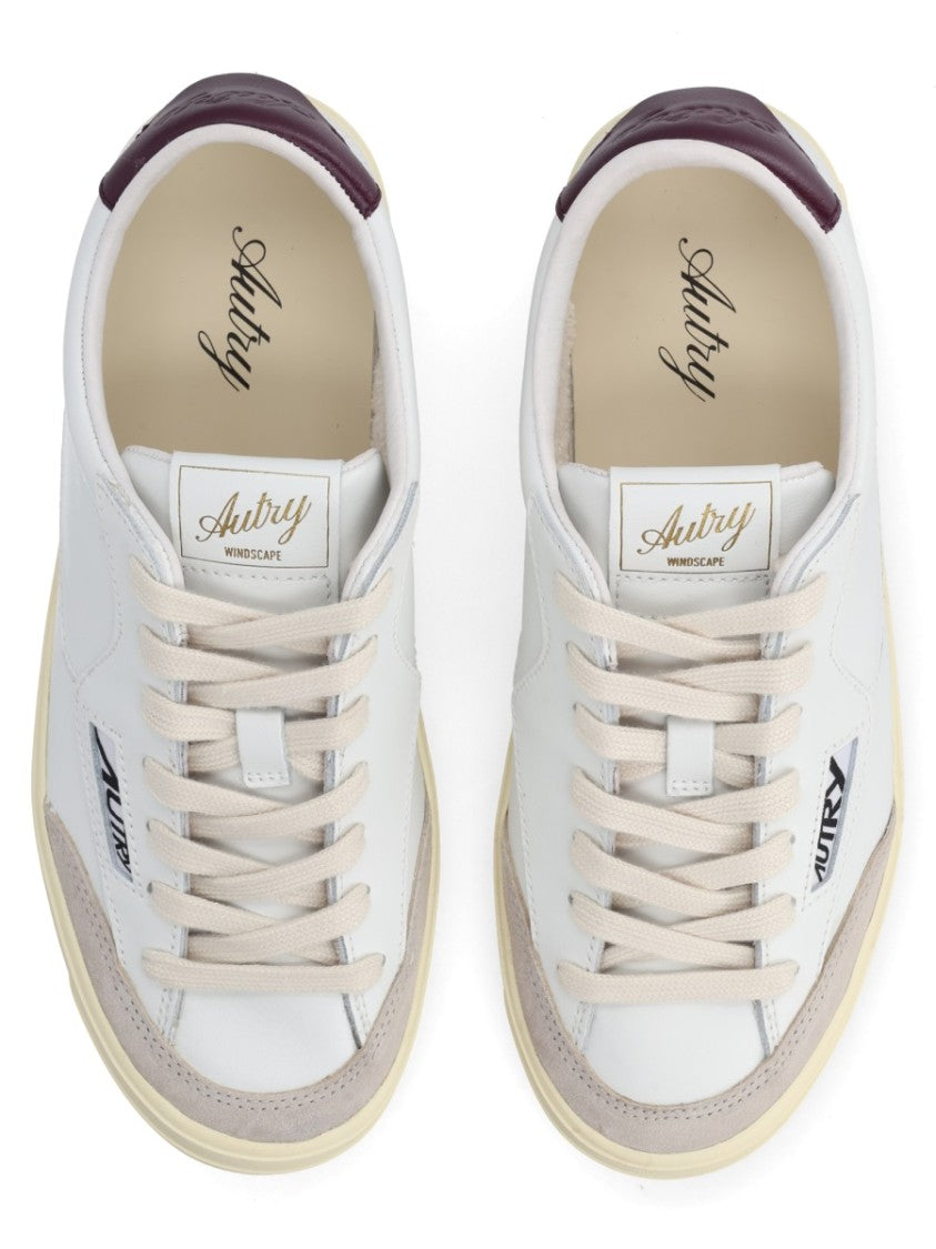 Autry White Low-Top Leather Suede Sneakers