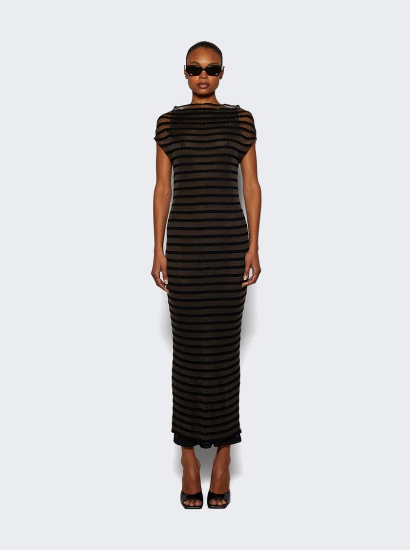 Jean Paul Gaultier Marinière Striped Long Dress Black