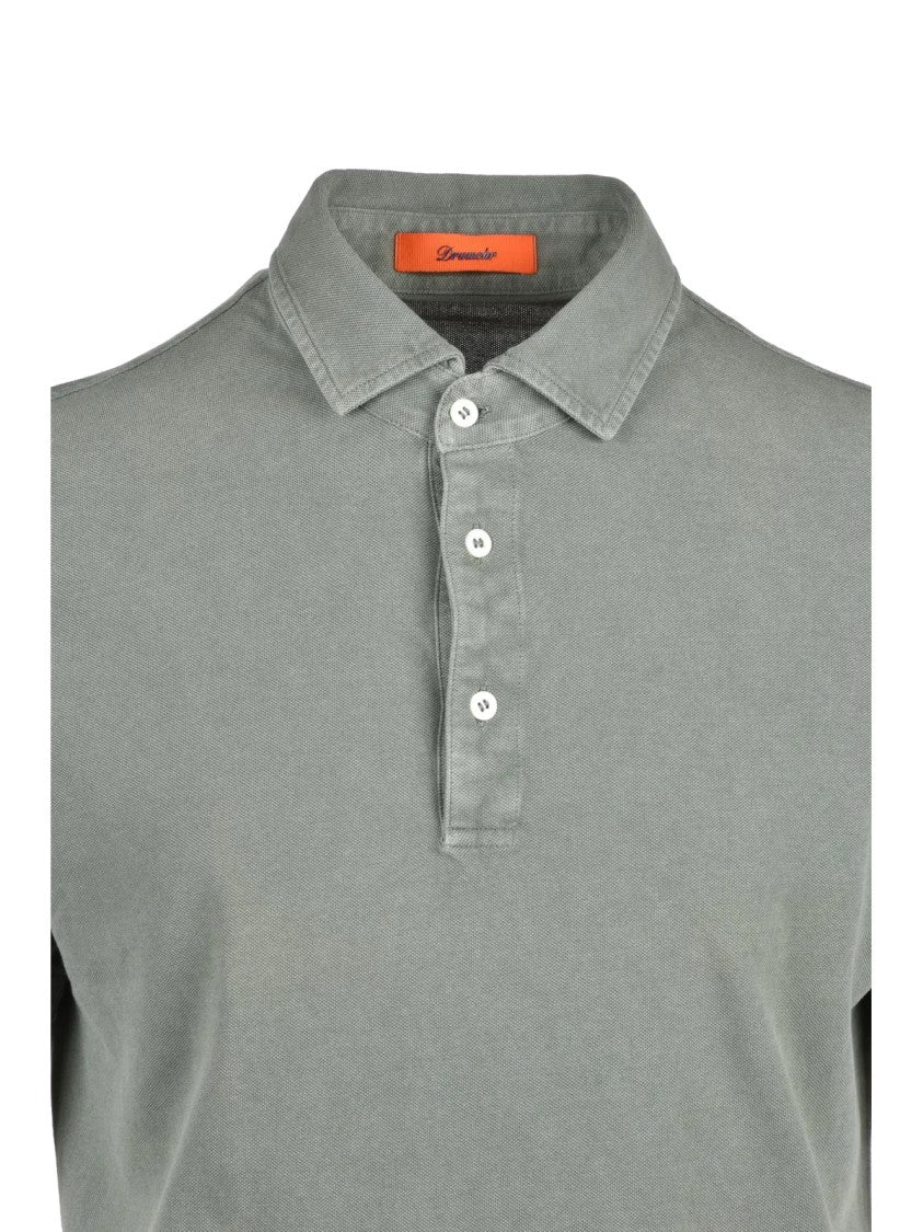 Drumohr Mint Green Classic Cotton Polo Shirt