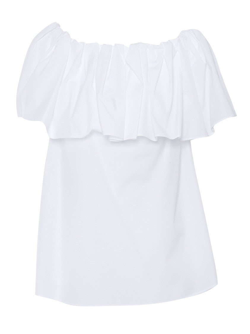 Max Mara Off-The-Shoulder Jacket With Ruffled Neckline