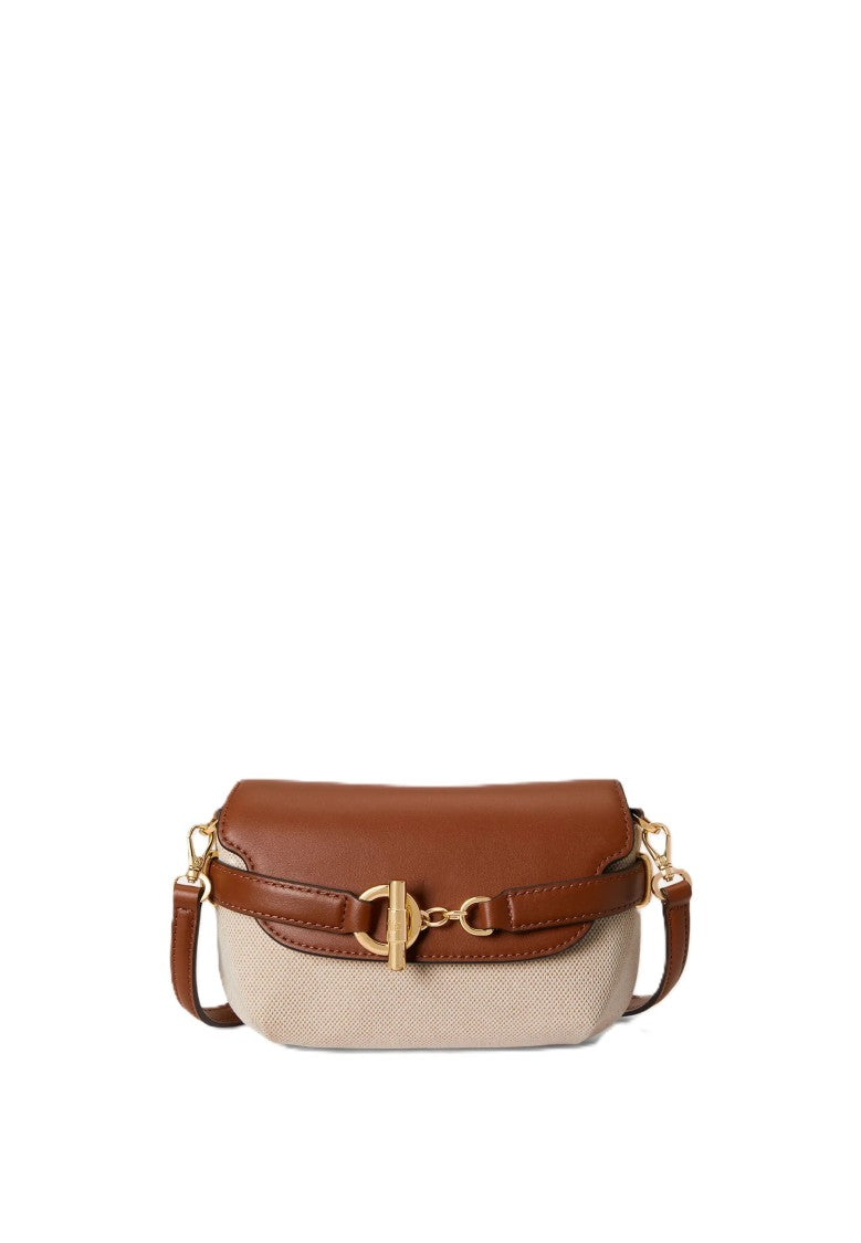 Lauren Ralph Lauren Structured Shoulder Bag With Smooth Leather Flap