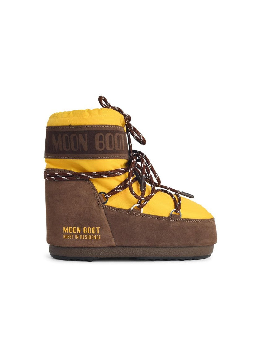 Moon Boot 'Icon Low' Yellow Polyamide Boots