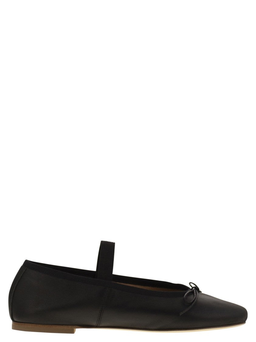 Anniel Leather Ballerina And Elastic Band