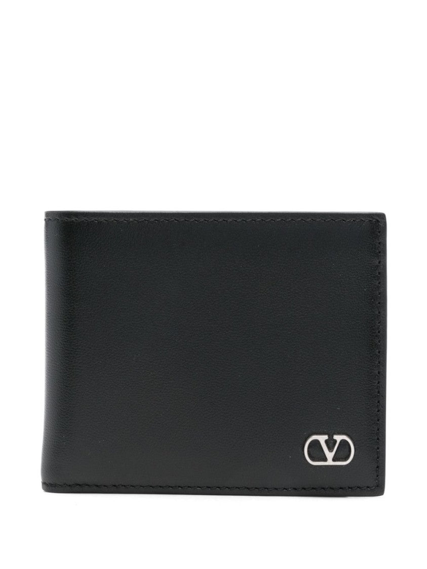 Valentino Garavani Bi-Fold Black Leather Wallet