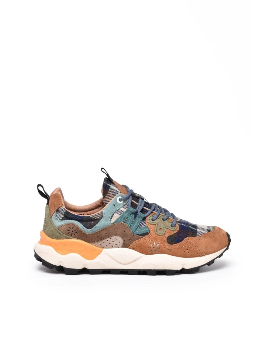 Flower Mountain Blue Leather-Blend Two-Tone Sneakers