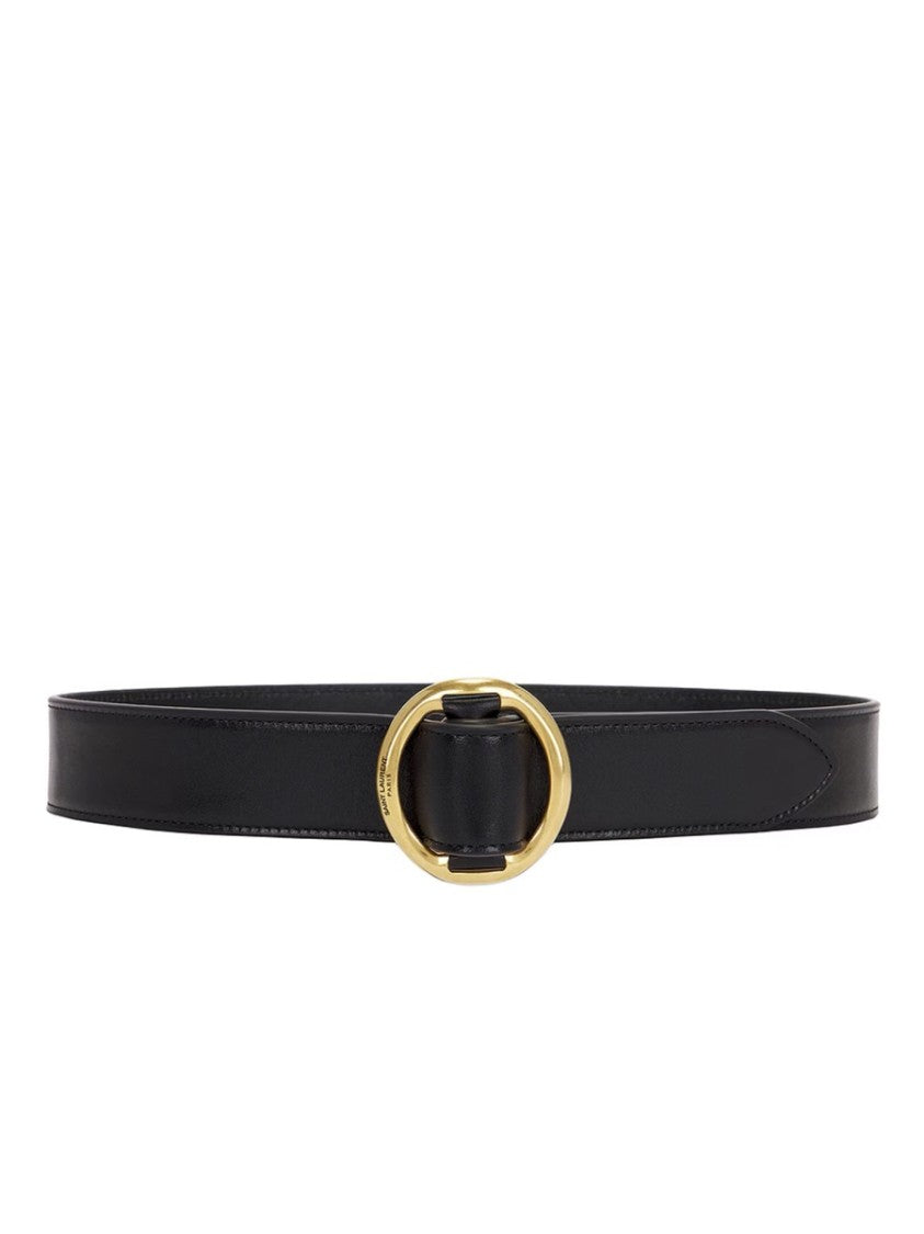Saint Laurent Sleek Black Leather Belt