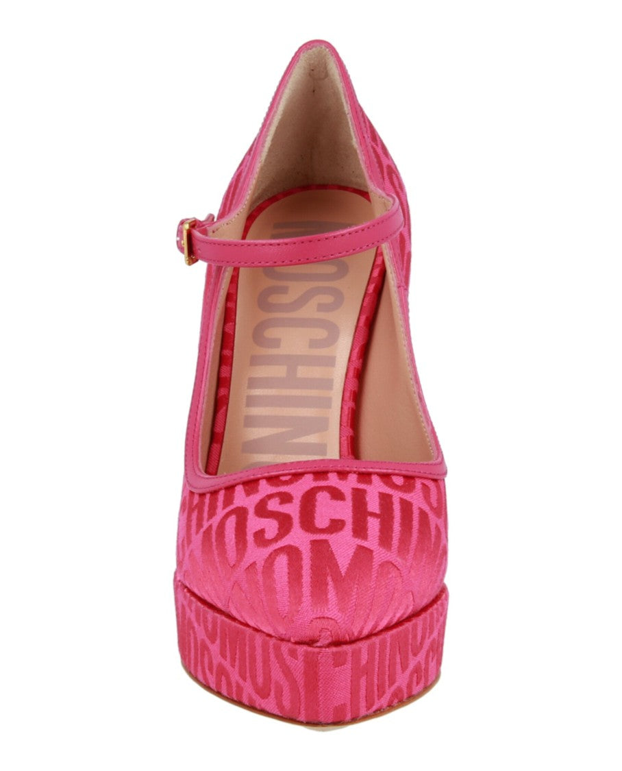 Moschino Logo Jacquard Mary Jane Pumps