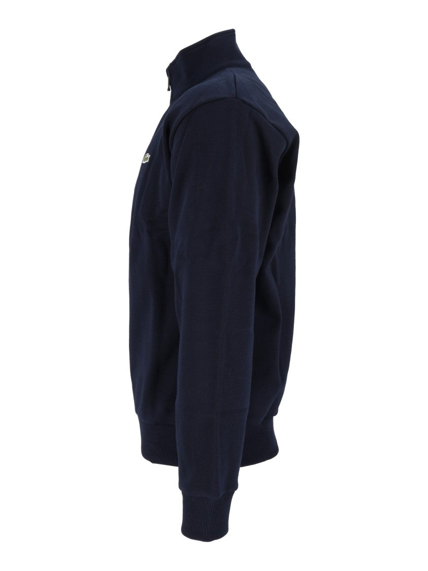 Lacoste Navy Blue Half-Zip Ribbed Sweatshirt