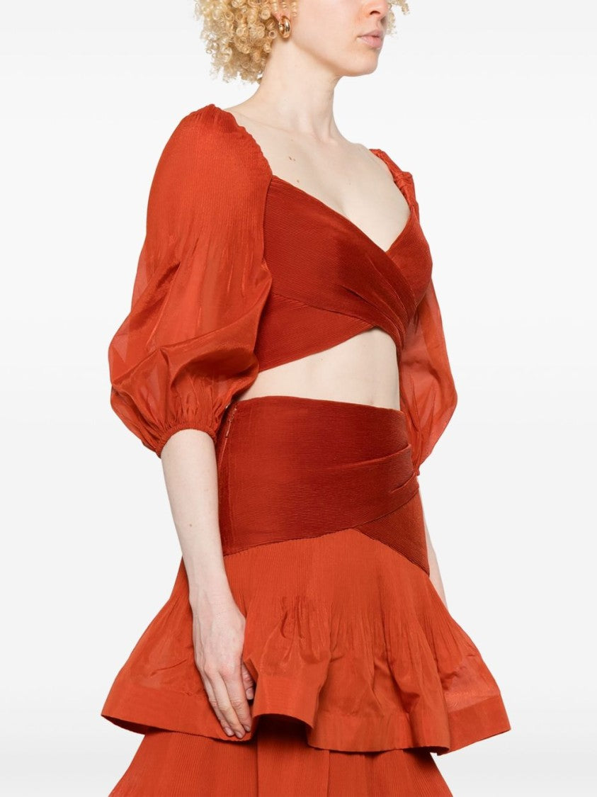 Zimmermann Pleated Top With Draped Details