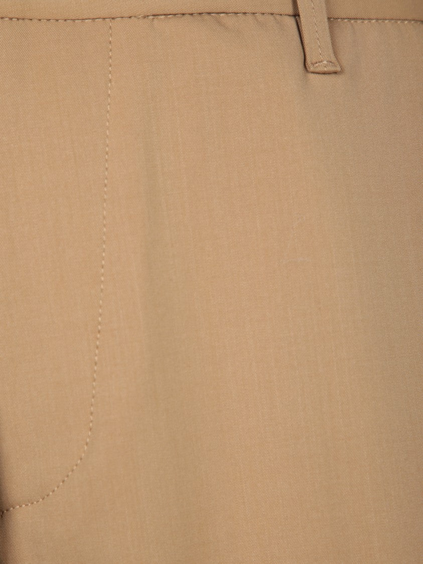 Nine In The Morning Tailored Beige Trousers With Classic Zip Fly