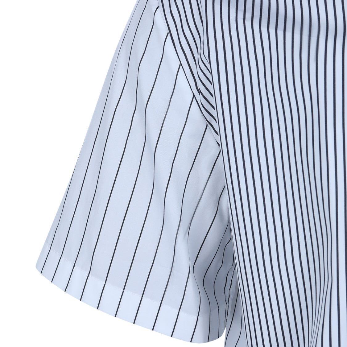 Jil Sander White And Grey Striped Short-Sleeved Shirt