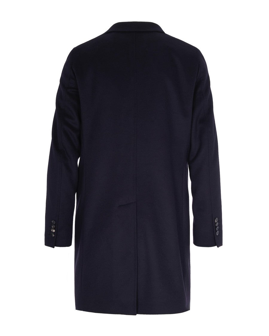 Breras Milano Single-Breasted Blue Virgin Wool Coat