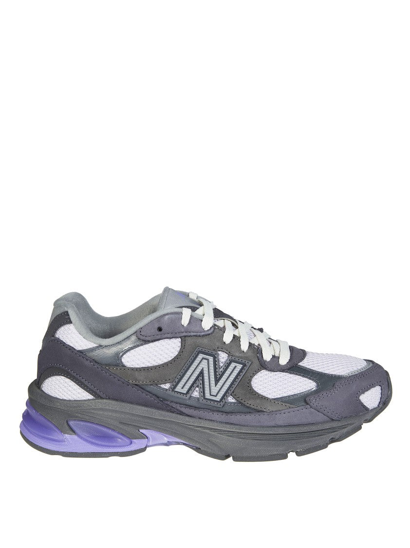 New Balance White Mesh Grey Panels Sneakers