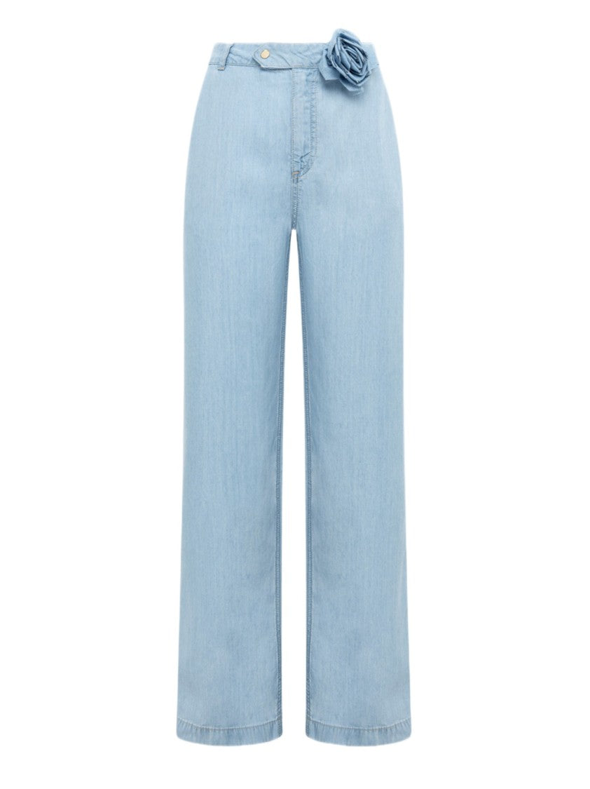 Blugirl Straight-Leg Denim Lyocell Trousers With Decorative Pin