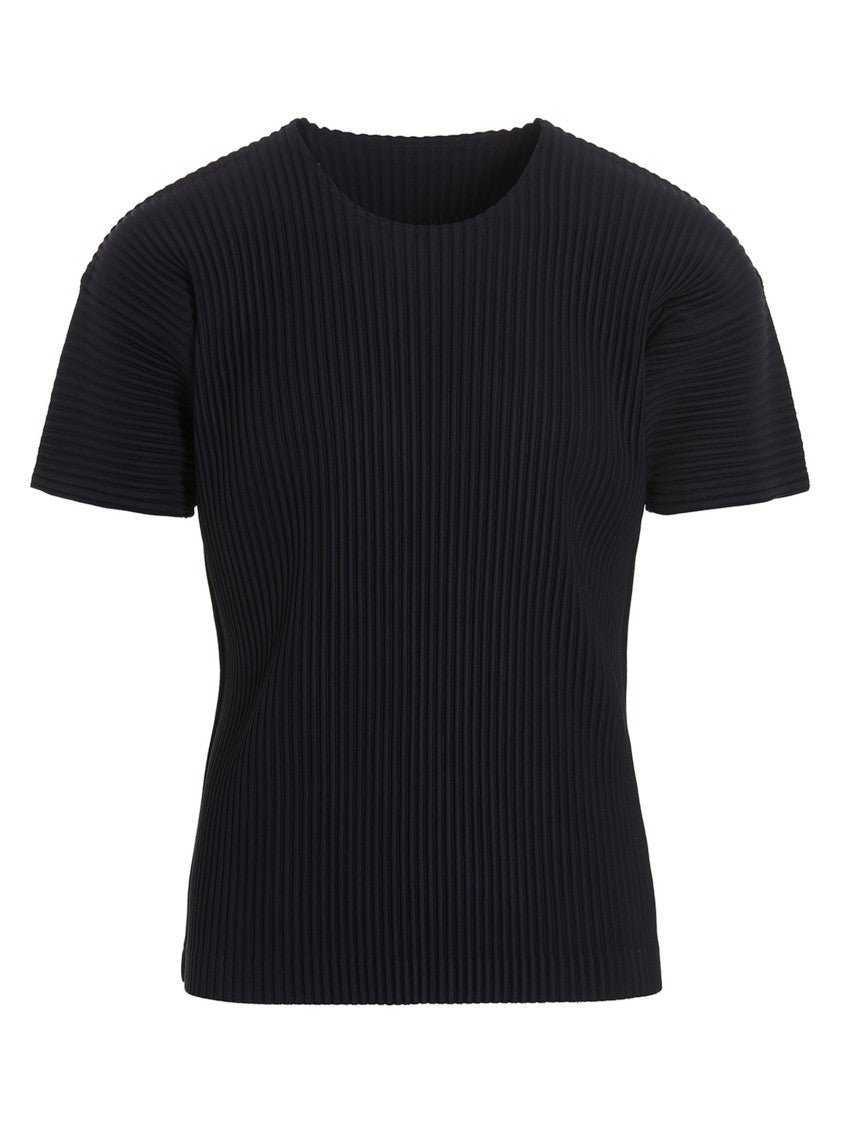 Homme Plissé Issey Miyake Textured Pleated T-Shirt With Classic Crewneck