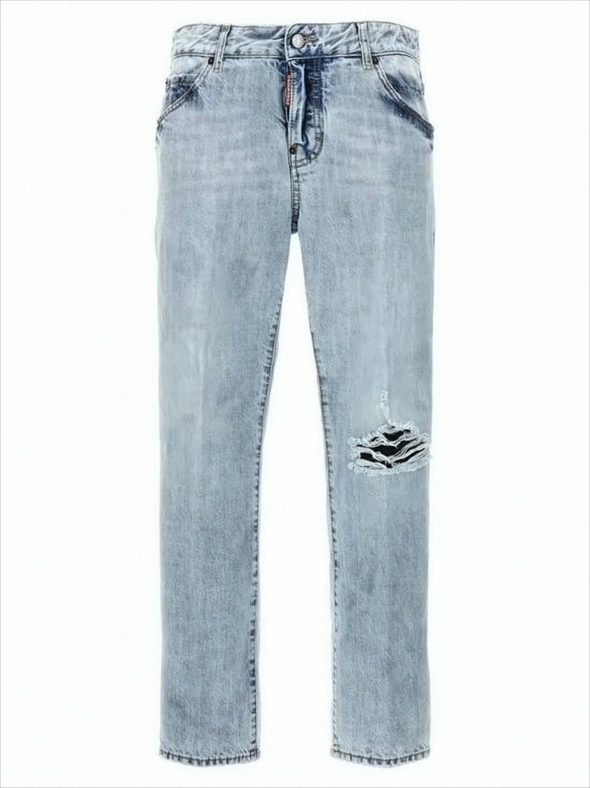 Dsquared2 Light Wash Distressed Denim Jeans