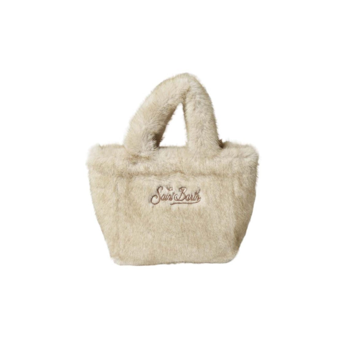 Mc2 Saint Barth Structured Beige Bag With Minimalist Design And Clean Lines
