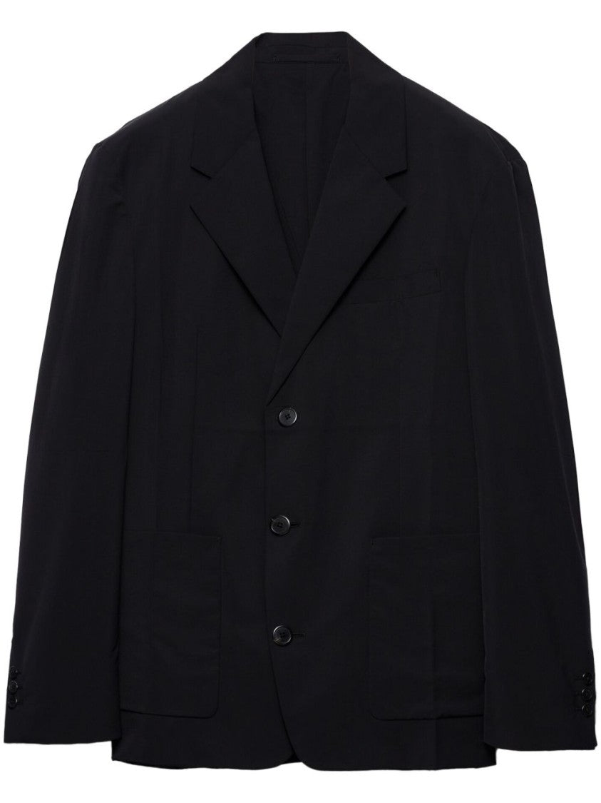 Prada Tailored Black Jacket With Notched Lapel