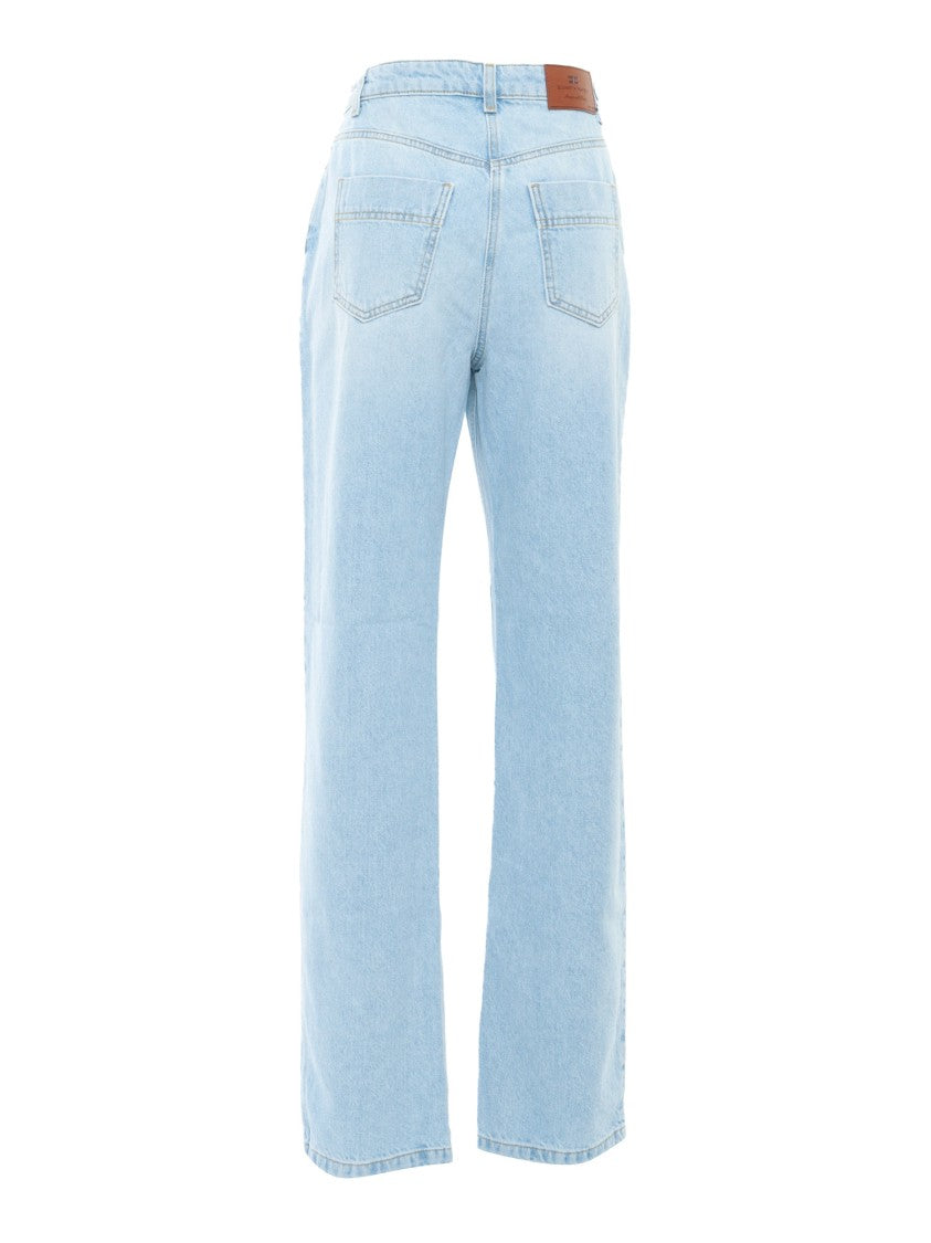 Elisabetta Franchi Classic Straight-Leg Light Blue Jeans