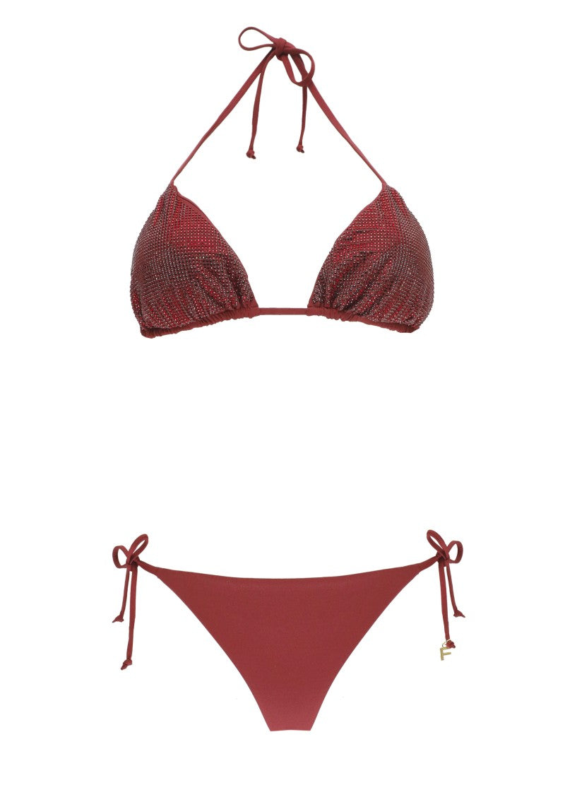 Fisico Halterneck Bordeaux Bikini