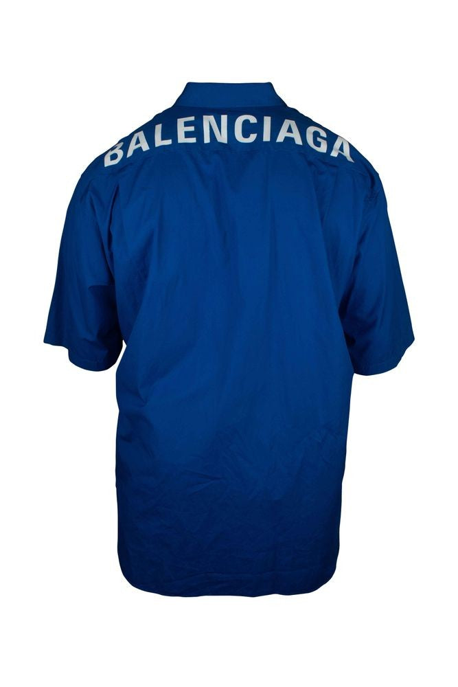 Balenciaga Electric Blue Cotton Casual Shirt