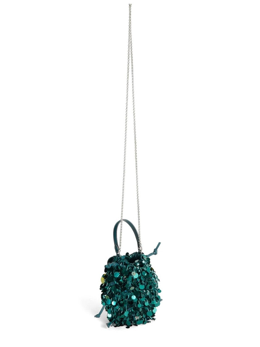 Anya Hindmarch Green Beetle Sequin Round Handbag
