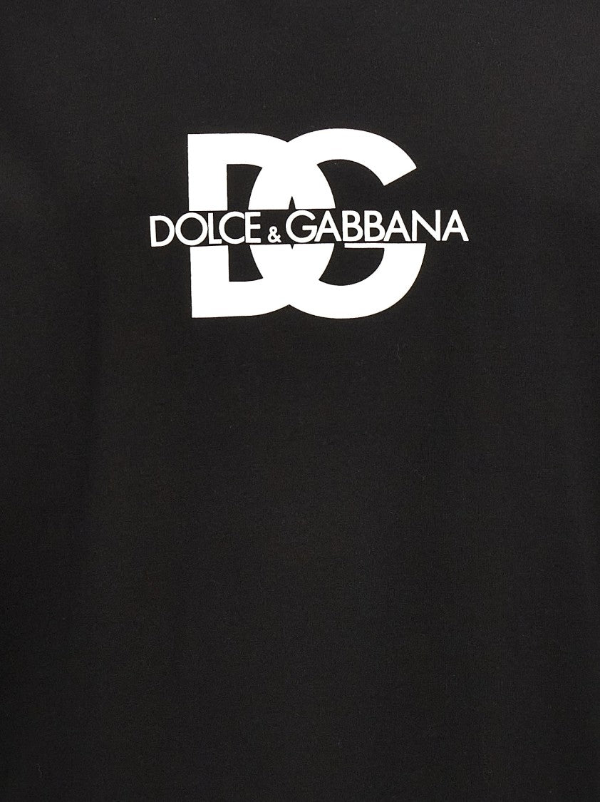 Dolce & Gabbana Crewneck T-Shirt With Bold Logo Print