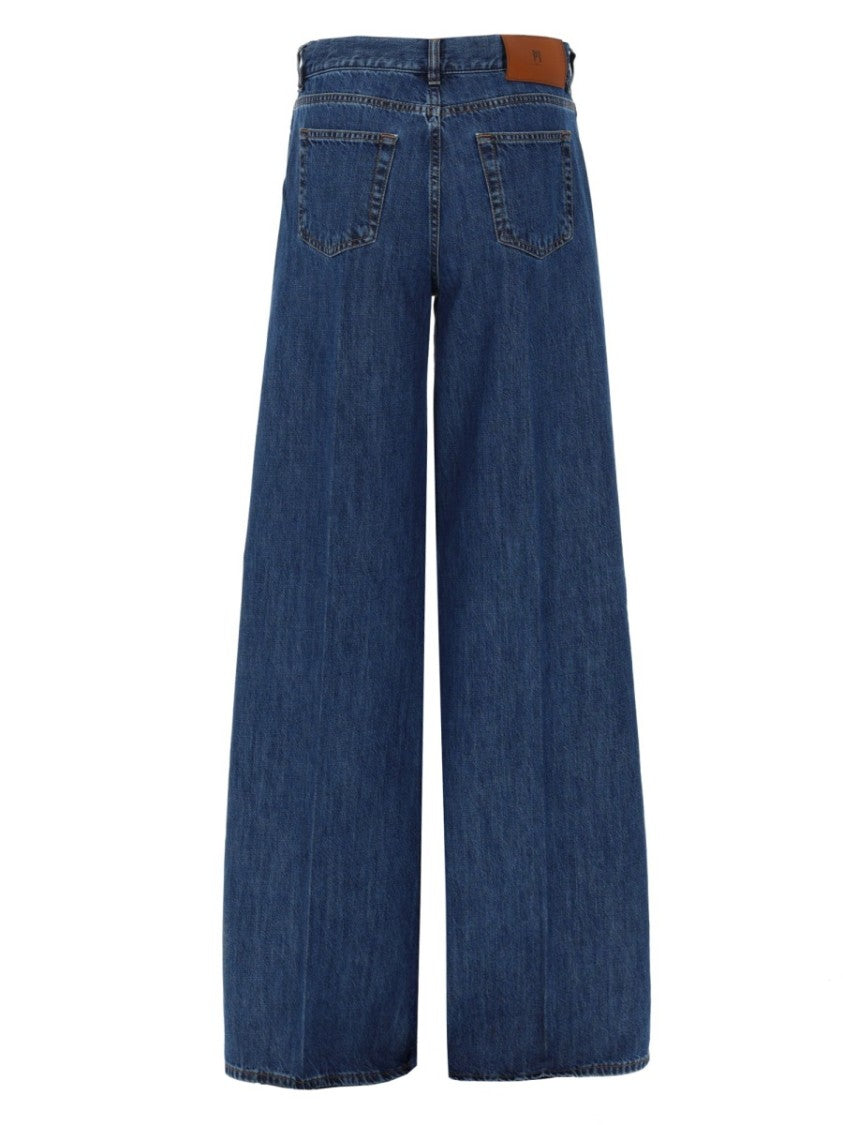 Pt Torino Wide Leg Five Pocket Denim Jeans