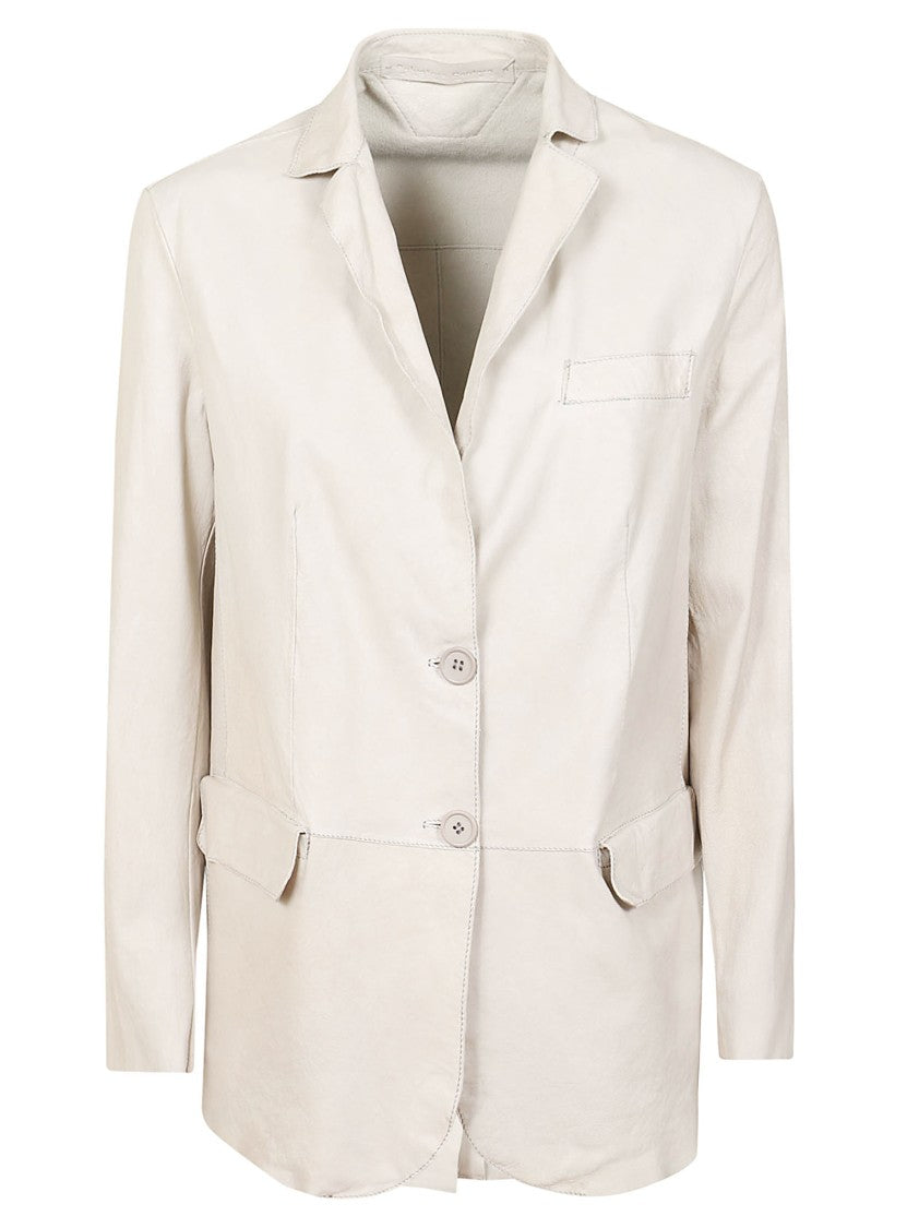 Salvatore Santoro Tailored Leather Jacket With Notched Lapel