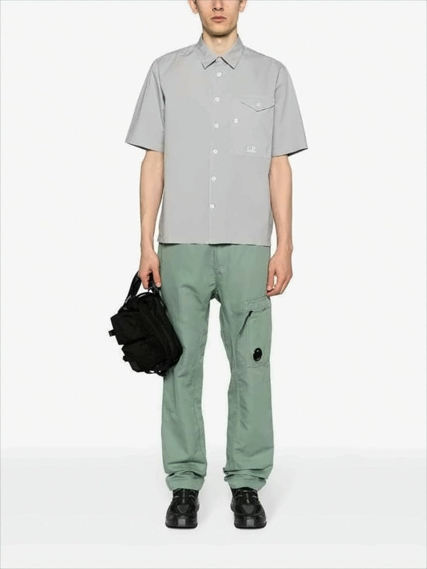 C.P. Company Boxy-Fit Short-Sleeve Shirt With Classic Collar And Flap Pocket