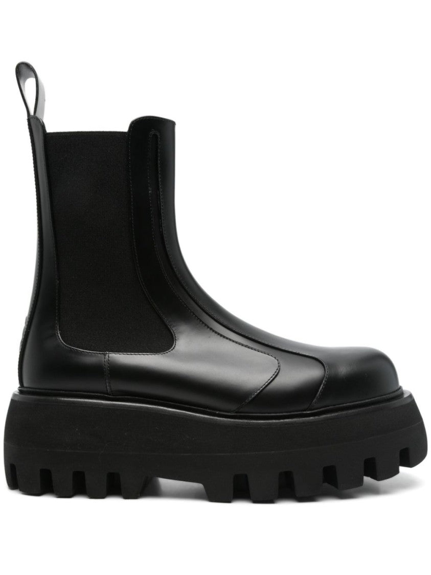 Alexander Mcqueen Chunky Platform Black Ankle Boots
