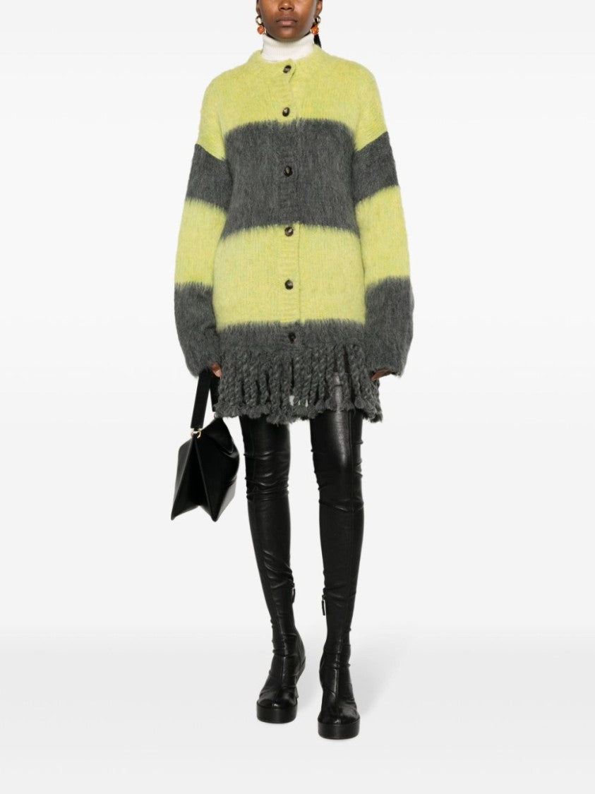 Etro Striped Fringed Alpaca Wool-Blend Cardigan