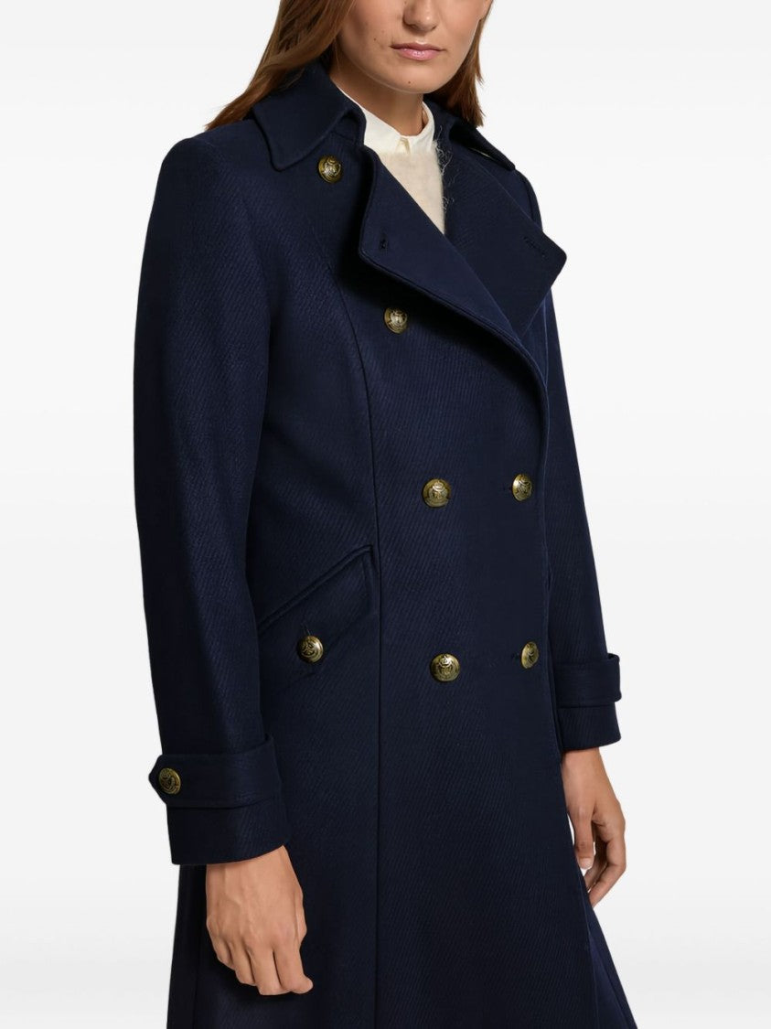 Lauren Ralph Lauren Navy Blue Double-Breasted Coat