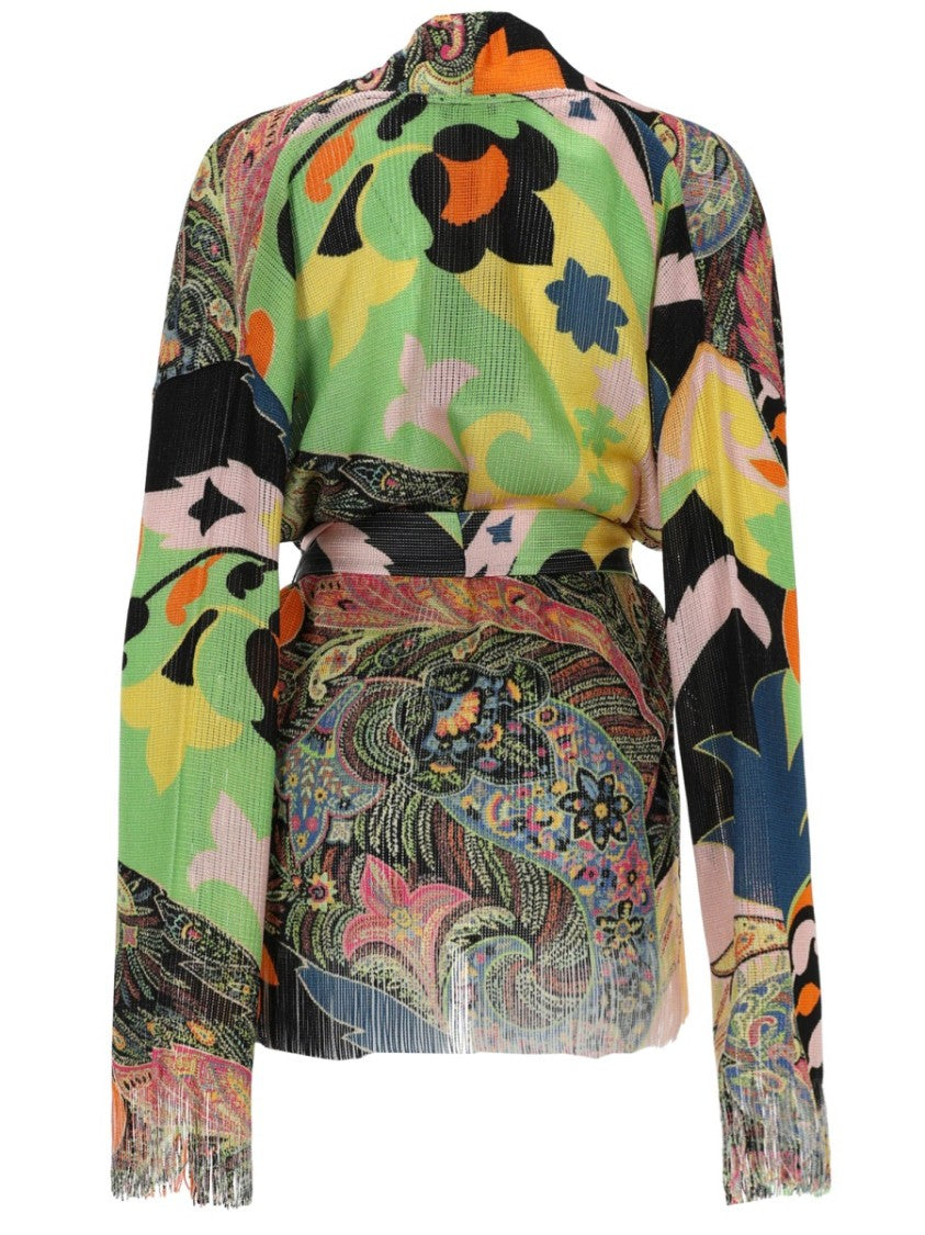 Etro Multicolor Abstract Floral Viscose Cardigan