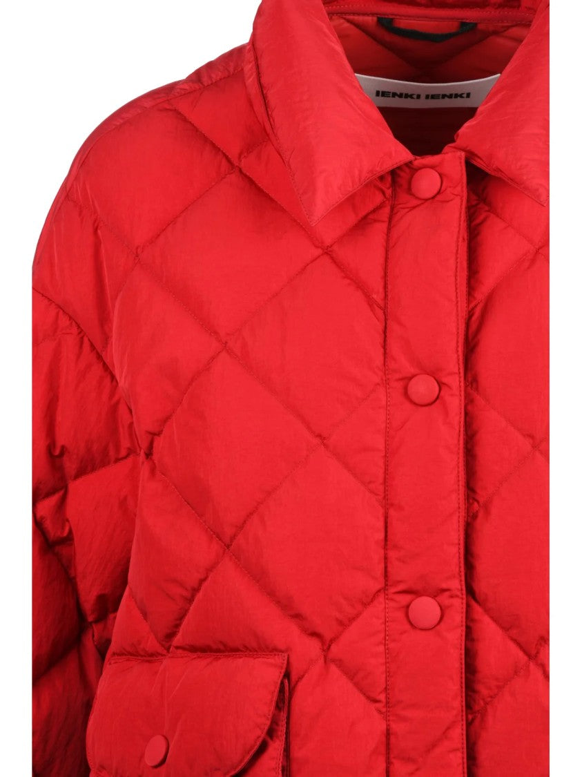 Ienki Ienki Red Quilted Nylon Short Down Jacket