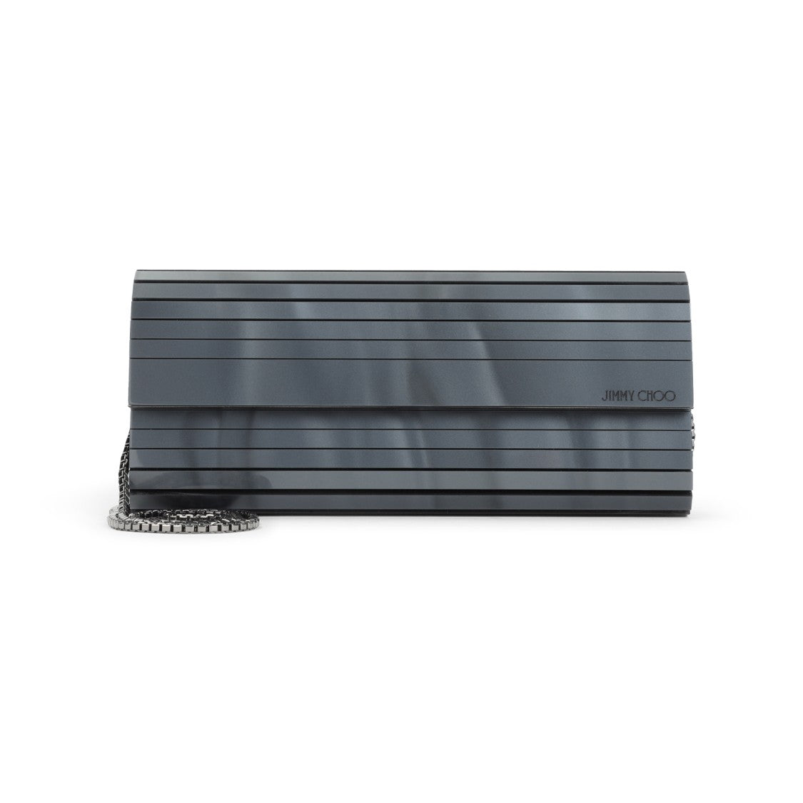 Jimmy Choo Metallic Pearl And Leather Clutch With Chain Strap