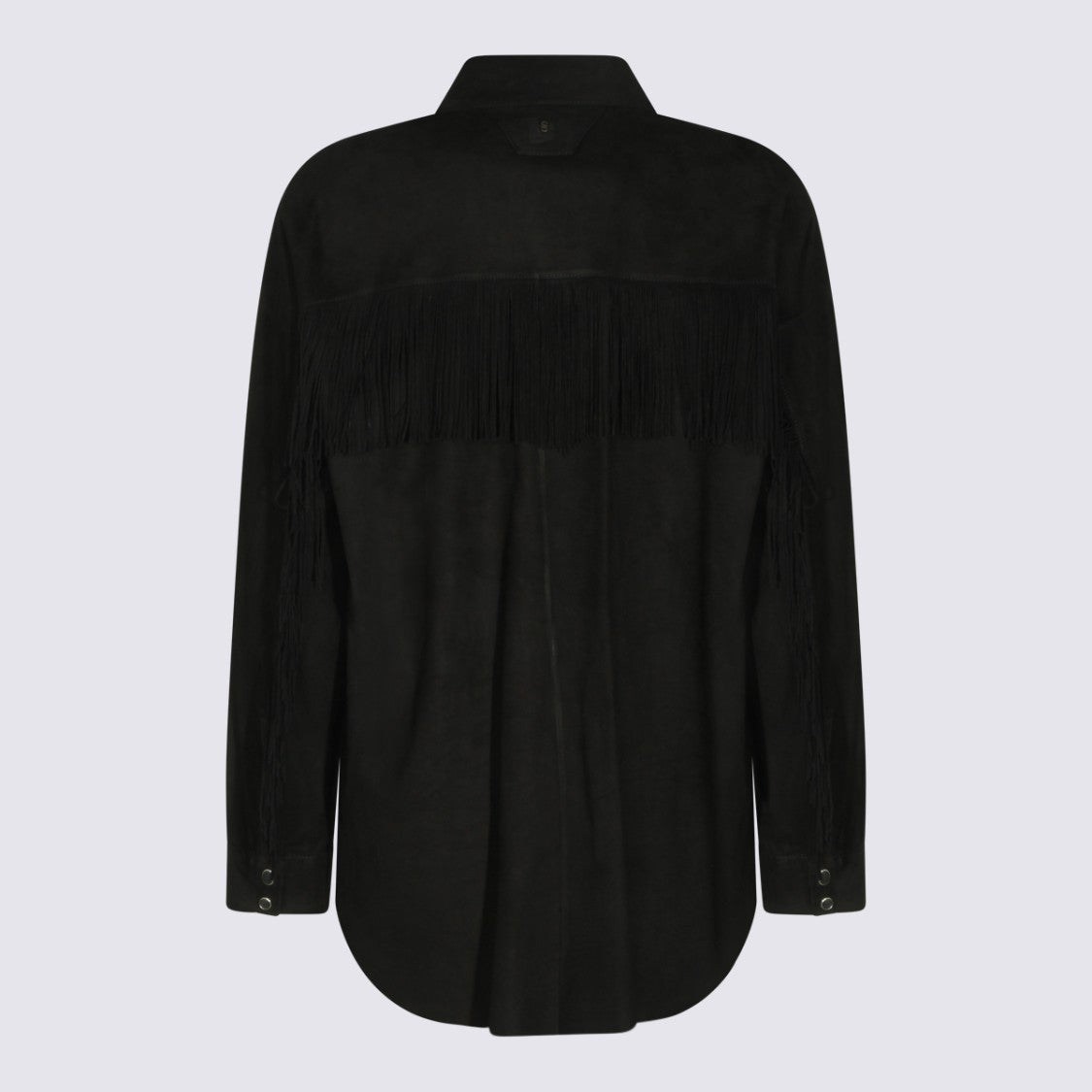 Salvatore Santoro Minimalist Black Jacket With Fringe Detailing