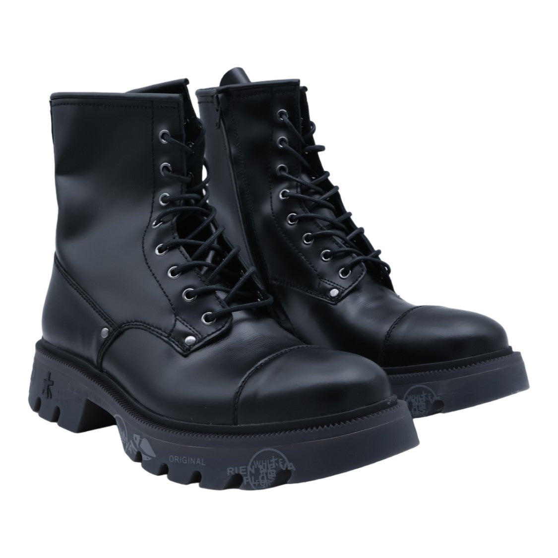 Premiata Black High-Ankle Embossed Rugged Boots